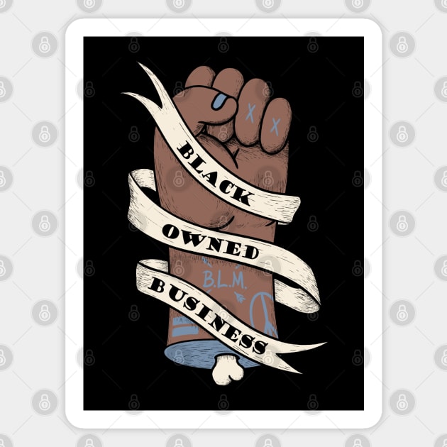 Black Owned Business - Power Fist Lowbrow Original Art Magnet by anycolordesigns